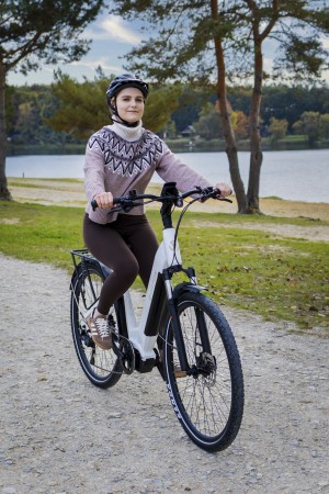 Rower elektr.BARTON M-100 biały 540Wh 15Ah